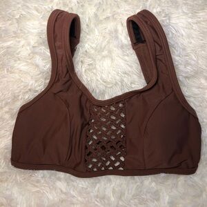 VENUS Brown Bikini with Lattice Detail and Wide Straps Size Small